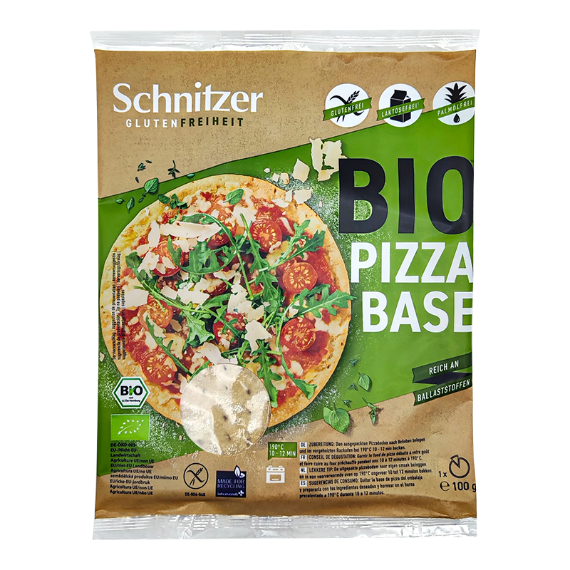 Bezlepkový základ na pizzu bio 140g Schnitzer