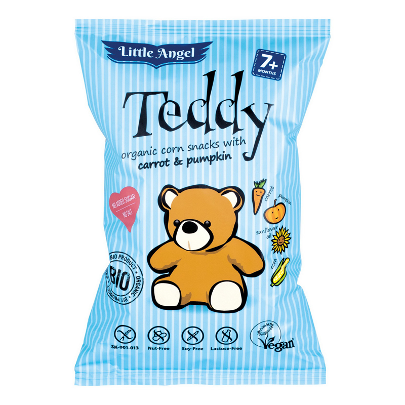 Chrumky Teddy mrkva a tekvica bio 30g Little Angel