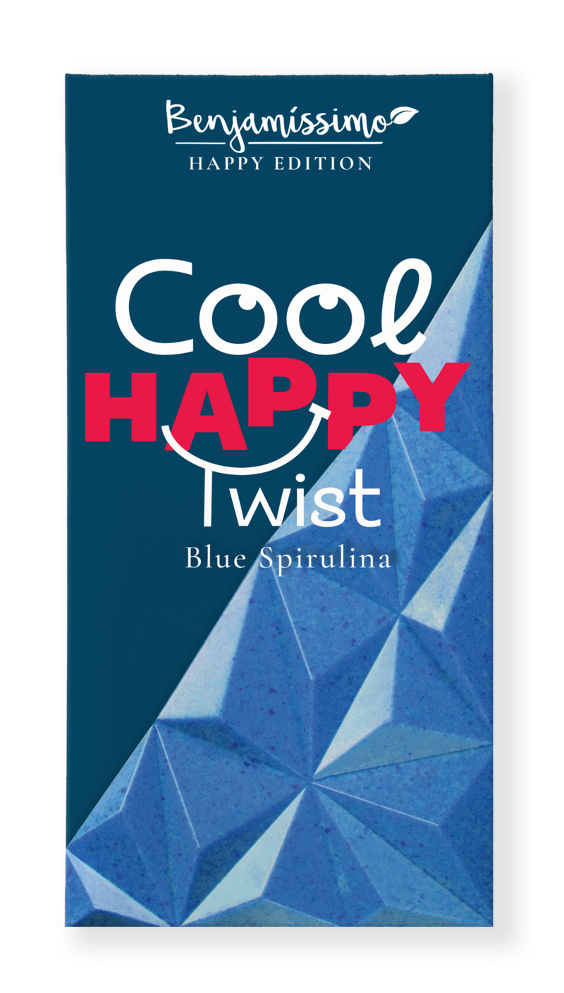 Čokoláda VEGAN modrá spirulina Happy Edition bio 60g Benjamissimo NEW
