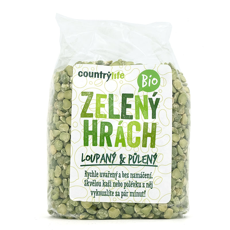 Hrach zelený polený bio 500g Country Life