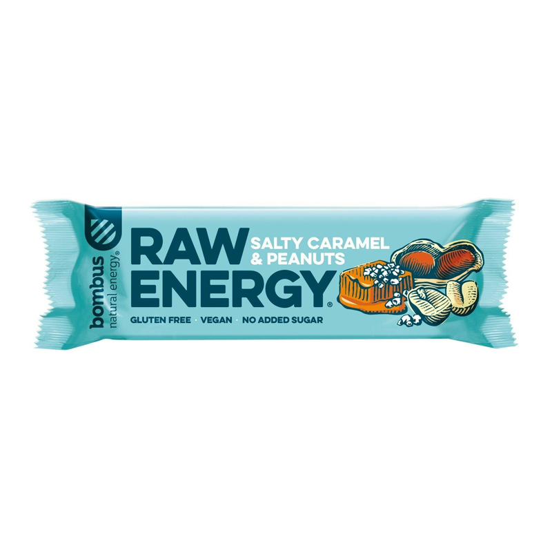 Raw tyčinka Energy slaný karamel 50g Bombus