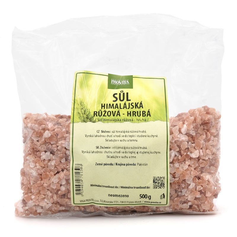 Ružová himalájska soľ hrubá 500g Provita