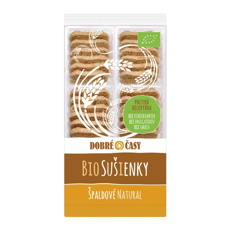 Špaldové sušienky natural bio 200g Dobré časy