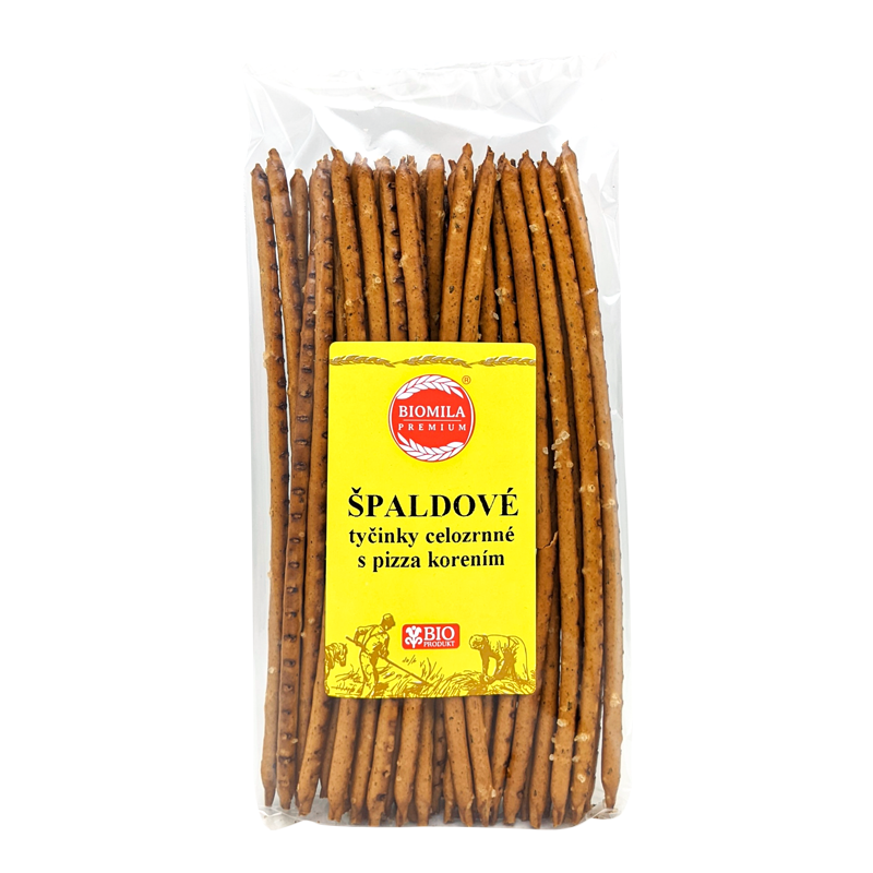 Špaldové tyčinky celozrnné s pizza korením bio 100g Biomila