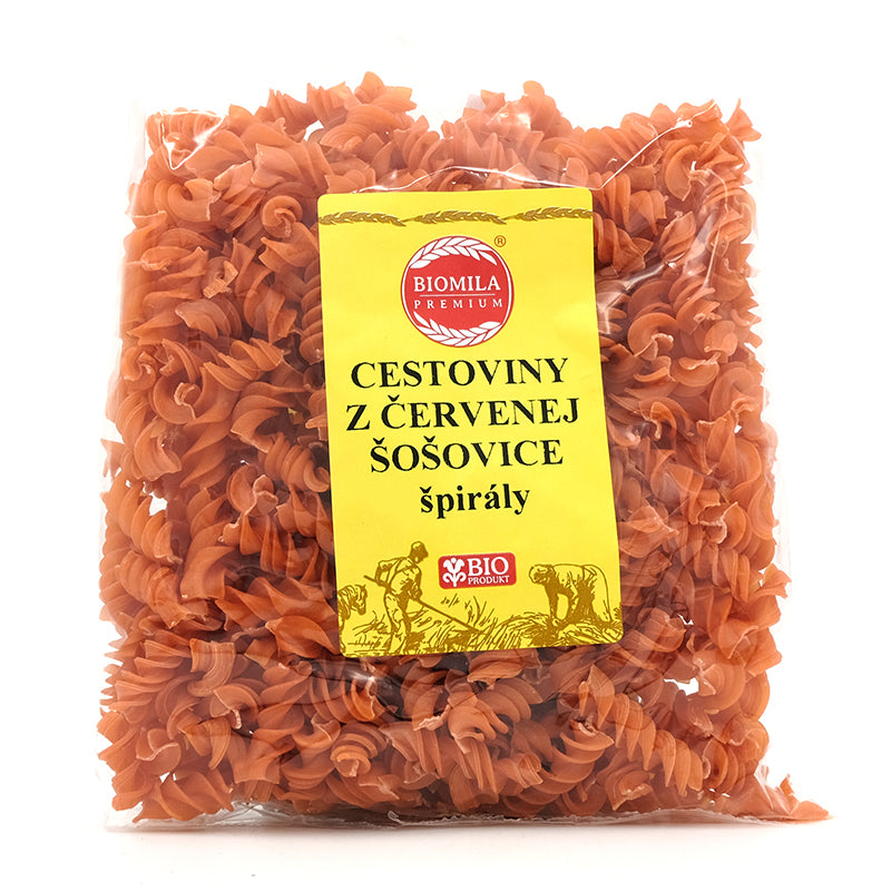 Špirály z červenej šošovice bio 250g Biomila