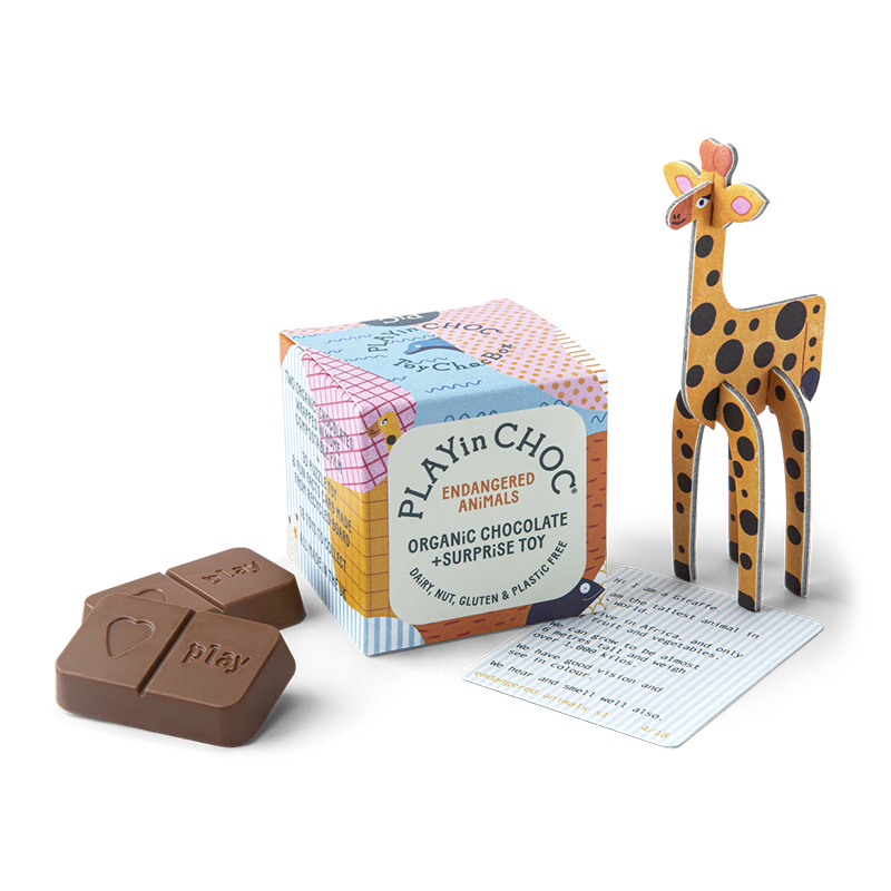 Čokoláda s hračkou - ohrozené zvieratká bio 20g PLAYinCHOC