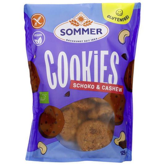 Čokoládove cookies s kešu bio 125g Sommer