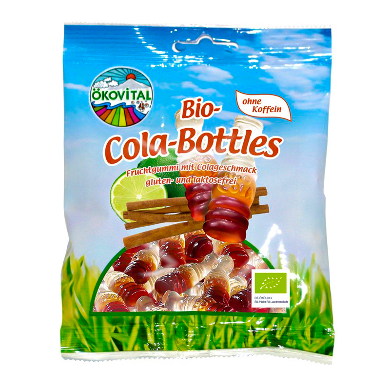 Cukríky cola fľaštičky bio 80g Okovital