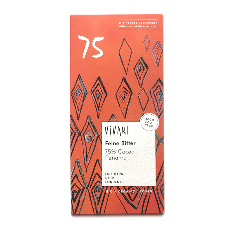 Horká čokoláda 75% Panama bio 80g Vivani