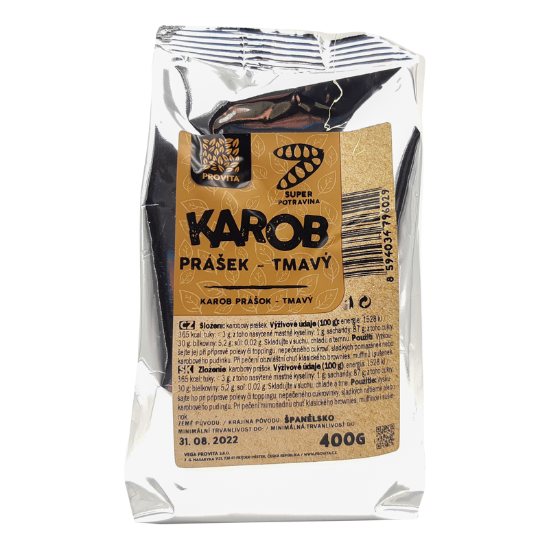 Karob prášok tmavý 400g Provita