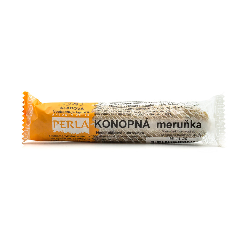 Konopná tyčinka s marhuľami a sladom 50g Perla