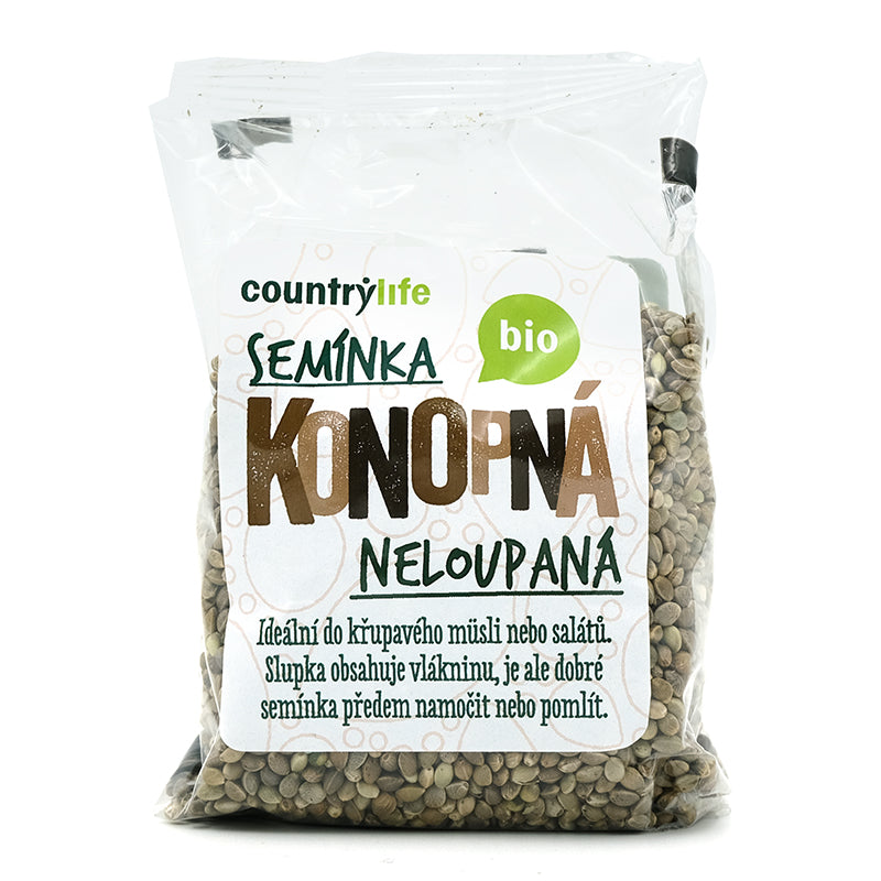 Konopné semienka nelúpané bio 250g Country Life