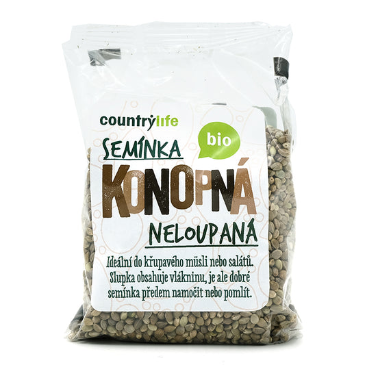 Konopné semienka nelúpané bio 250g Country Life