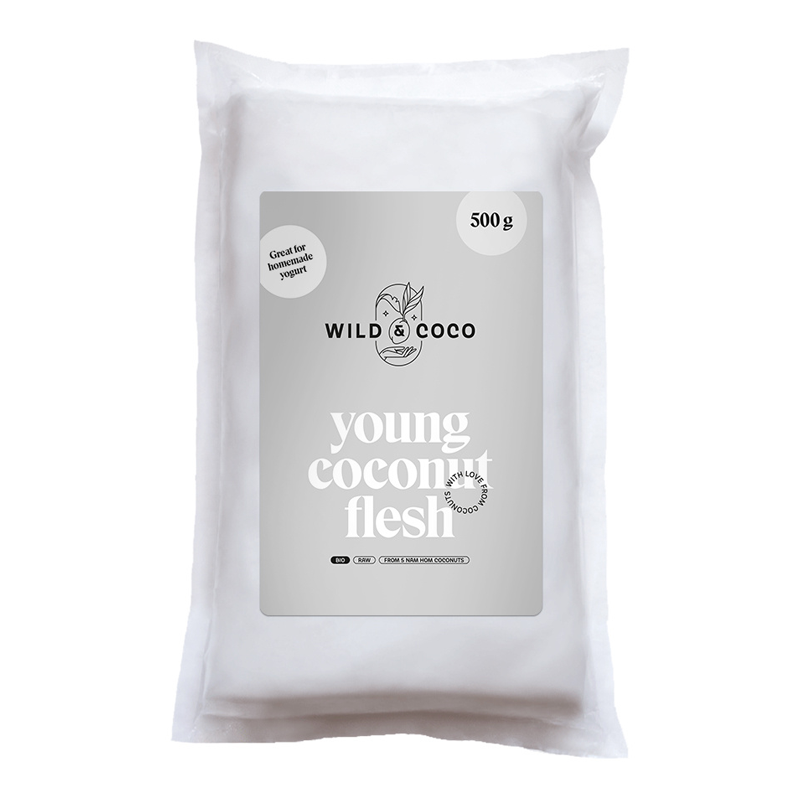 Mladá kokosová dužina mrazená raw bio 500g Wild&Coco