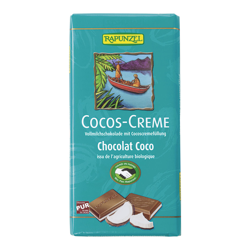 Mliečna čokoláda s kokosovou náplňou bio fairtrade 100g Rapunzel