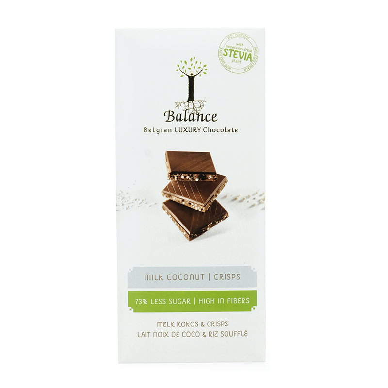 Mliečna čokoláda s kokosom a chrumkami so stéviou 85g Balance