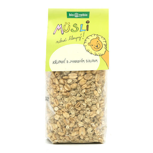Musli Nebuď hloupý! s javorovým sirupom bio 270g Bionebio