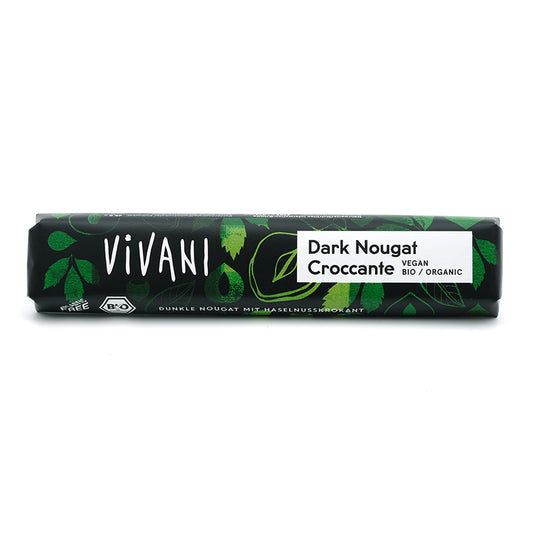 Horká nugátová čokoláda Croccante bio 35g Vivani