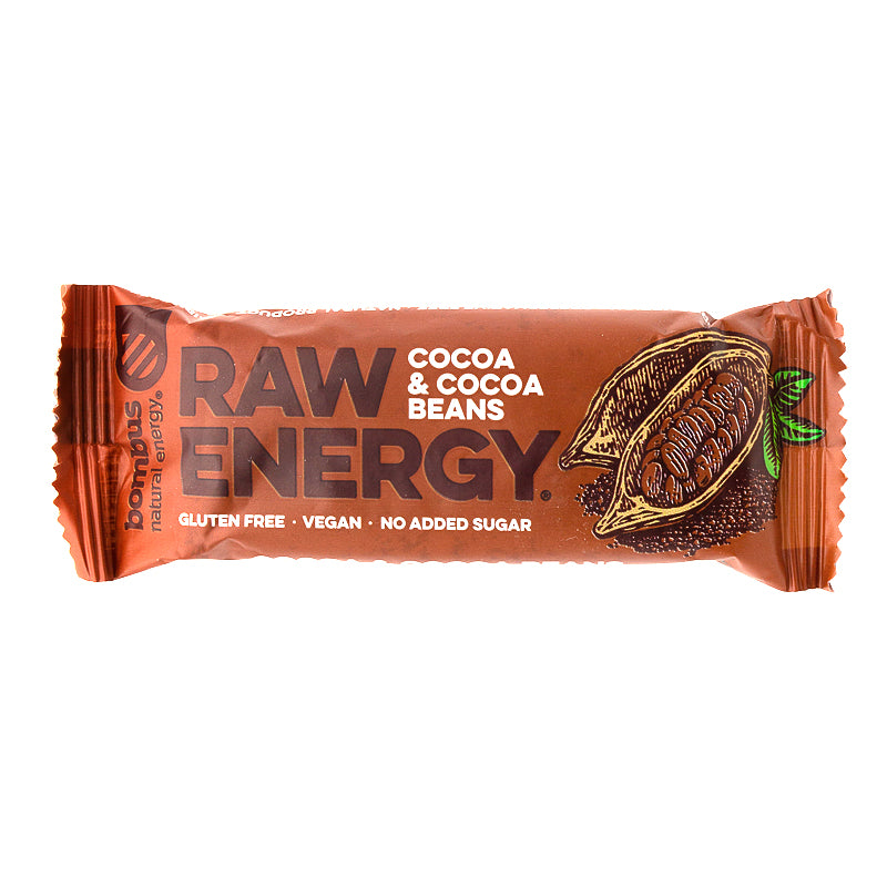 Raw tyčinka kakao,kakaové bôby 50g Bombus