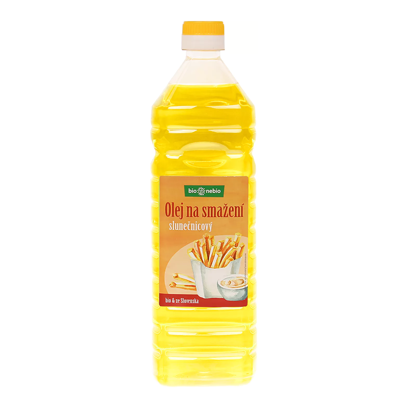 Slnečnicový olej na vyprážanie plast bez vône bio 1l Bionebio
