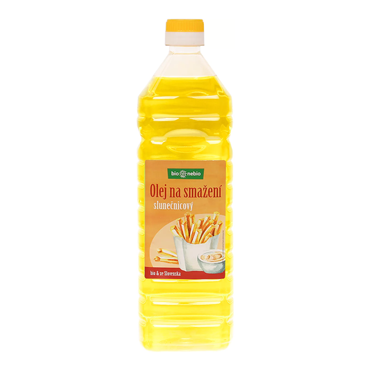 Slnečnicový olej na vyprážanie plast bez vône bio 1l Bionebio