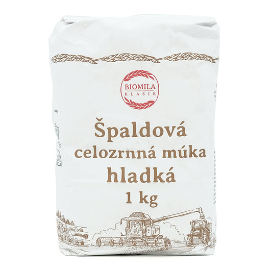 Špaldová múka celozrnná hladká 1kg Biomila