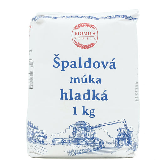 Špaldová múka hladká biela konv. 1kg Biomila