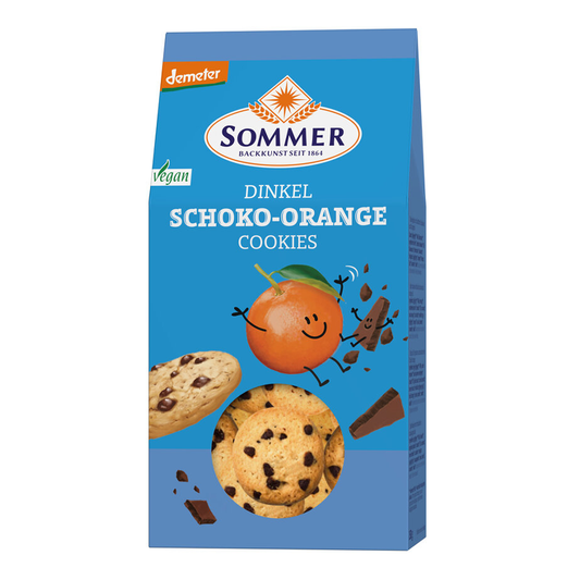 Špaldové sušienky Cookies čoko a pomaranč demeter bio 150g Sommer