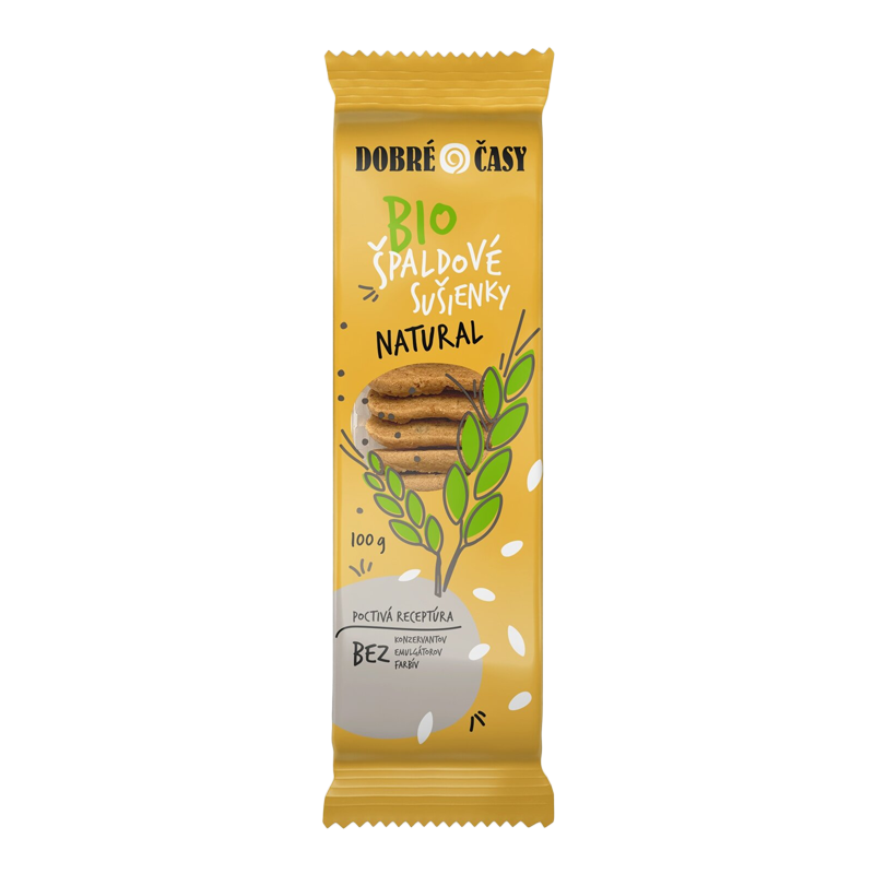 Špaldové sušienky natural bio 100g Dobré časy