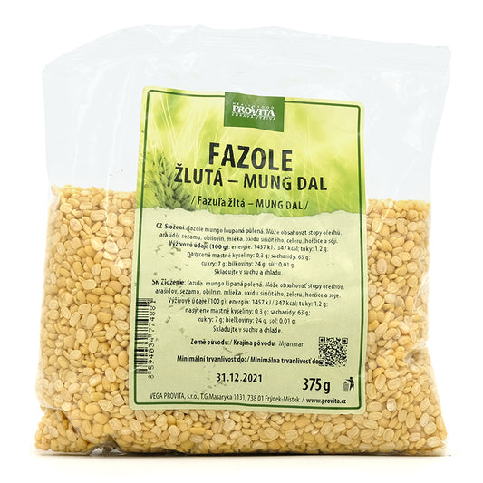 Žltá fazuľa lúpaná Mung dal 375g Provita